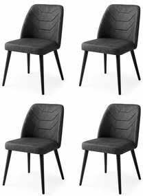 Zestaw krzeseł do jadalni Dallas Anthracite, 4 szt.