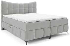 Szaro-beżowe łóżko kontynentalne z zagłówkiem 5 rozmiarów G4-C55