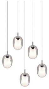 Lampa wisząca w kolorze srebra ze szklanym kloszem ø 48 cm Barret – Trio Select