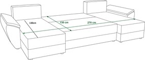 PROMOCJA Rozkładany zestaw wypoczynkowy do U TAVERO 321x140 cm, ciemnozielony II. jakość