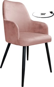 Krzesło WESTA tkanina Welur noga metalowa elegancki styl loftowy : Kolor nogi - Czarna stożek, Kolor tkaniny - VELVET - MG58, Typ siedziska - Siedzisko obrotowe 360°