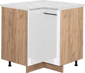 Szafka narożna biały wysoki połysk 80.5x60x82 fame-line