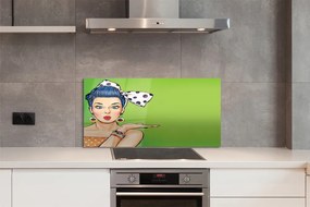 Panel nad Blat Kuchenny Kobieta z Czerwonymi Ustami i Kokardą