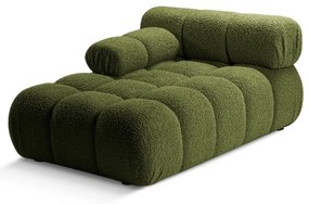 Zielony moduł sofy z materiału bouclé (lewostronny) Bellis – Micadoni Home