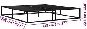 Czarne metalowe łóżko w stylu industrialnym 180x200 cm - Arfas