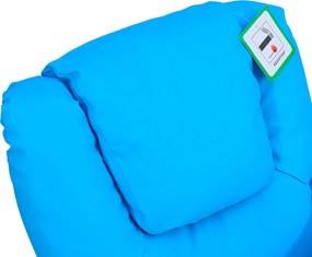 HOMCOM fotel dziecięcy z odchylanym oparciem 62 x 52 x 69 cm rama z litego drewna kolor niebieski