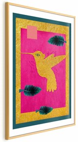 Plakat złotą koliber 29,7x42 cm z ramą złotą z marginesem ARTGEIST B