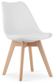 Zestaw do jadalni 1+4, stół KAMI 80x80 biały + krzesło BALI MARK biały