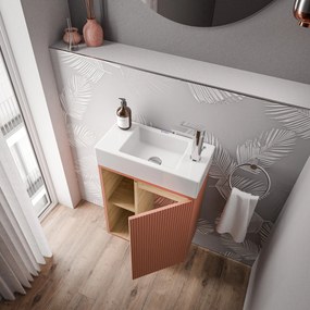 BELDIVO szafka podumywalkowa 50 cm z białą umywalką - drzwi prawe - różne kolory