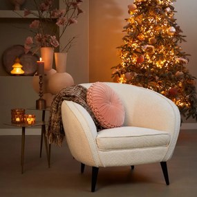 Biały fotel z materiału bouclé Almond – Light &amp; Living