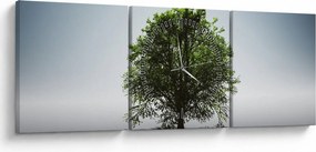 Obraz - Samotne drzewo (z zegarem) (90x30 cm)