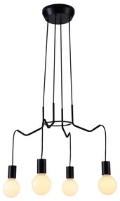 Żyrandol na lince BASSO 4xE27/40W/230V czarny