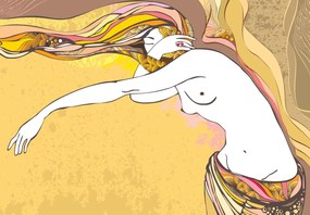 Fototapeta - Orientalna dama (196x136 cm)
