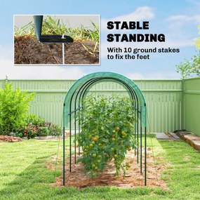 Outsunny Tunel foliowy zimowy z zakrzywionym dachem, kotwami, 400 x 120 x 170 cm, zielony | Aosom PL