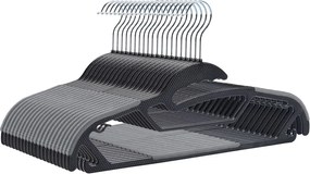 Zestaw wieszaków z antypoślizgową nakładką SOFTY 20 szt. czarno-szare