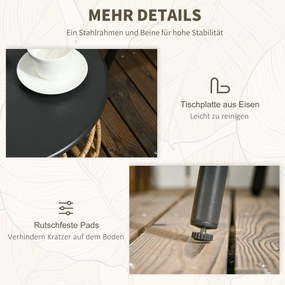 Outsunny Zestaw Bistro 3cz Odporny na Warunki Atmosferyczne Stolik Krzesła Piaskowy Ciemnoszary | Aosom PL