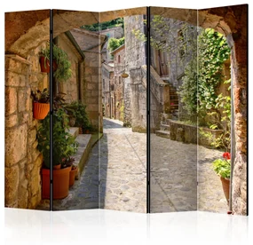 Parawan jednostronny Miasta 225x172 cm 5-częściowy zielony ARTGEIST B