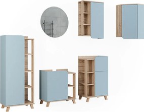 Zestaw mebli łazienkowych sonoma/niebieski 60x35x65 karen