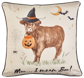 Poduszka dekoracyjna z motywem Halloween 45x45 cm Halloween Highland Cow – Catherine Lansfield