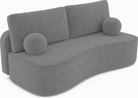 Masseno Sofa ROTONDO z funkcją spania i pojemnikiem na pościel, Rozkładana sofa - Szary, ANTHOLOGY 17
