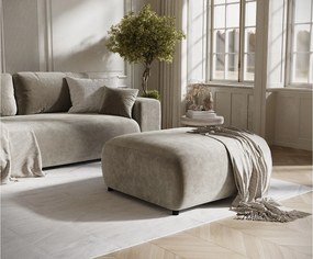 Puf w tkaninie welwetowej Zanzibar - 88x88 cm - taupe