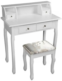 Ozdobny stolik ze stołkiem RODES NEW, biały