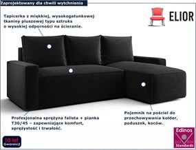 Czarny rozkładany narożnik L z pojemnikiem C6-L30