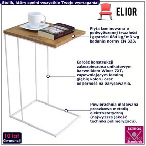 Skandynawski stolik pomocniczy dąb lancelot + biały L1-W10
