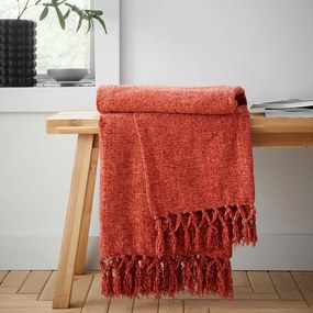 Ceglasty koc z szenilu 130x170 cm Wilson – Catherine Lansfield