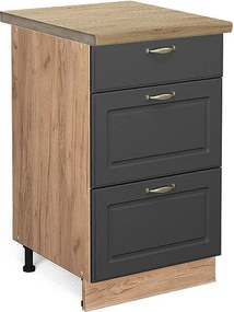 Szafka dolna do kuchni antracytowo-złoty 50x60x82 fame-line