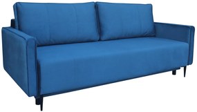 Niebieska sofa z funkcją spania i pojemnikiem A9-M04