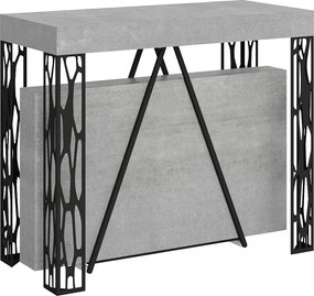 Konsola rozkładana 90x40/196 cm Kerpa Small cementu rama w kolorze antracytu