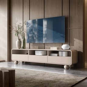 Szafka RTV stojąca TONDO 180 cm do Salonu pod Telewizor 3 Szuflady - Kaszmir