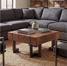 Stolik kawowy MCW-A15, brązowy 70x70cm