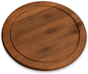 Okrągła deska o serwowania, ciemny bambus, Ø 26 cm