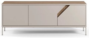 Kremowo-naturalna komoda w dekorze dębu 150x55x35 cm Lilou – Marckeric