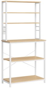 Regał kuchenny LORANO 167x80 cm, biały / dekor dąb