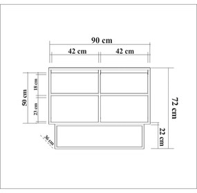 Szafka w dekorze orzecha 90x72 cm Rodez – Kalune Design