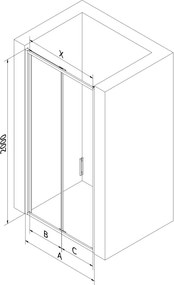 Mexen Exo drzwi prysznicowe składane 65 cm, transparent, czarne - 816-065-000-70-00