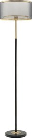 Lampa stojąca w czarno-złotym kolorze z tekstylnym kloszem (wysokość 153 cm) Levels – Mauro Ferretti