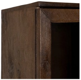 Brązowa witryna z litego drewna mango 40x180x40 cm Ravi – Ixia