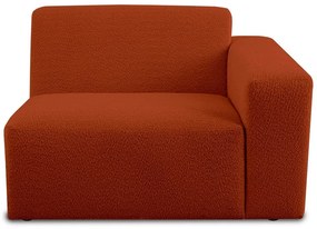 Ceglasty moduł sofy z materiału bouclé (prawostronny) Roxy – Scandic