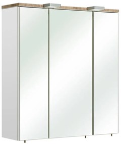 Biała wisząca szafka łazienkowa z lustrem 65x70 cm Set 931 – Pelipal