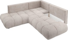 Masseno Narożnik DUCA z funkcją spania i pojemnikiem na pościel Narozniki L, Rozkładana sofa - Beżowy, FLOW 03