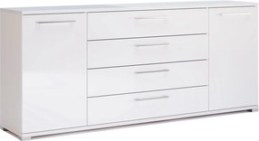 Duża biała komoda z szufladami i półkami 190 cm E1-A60
