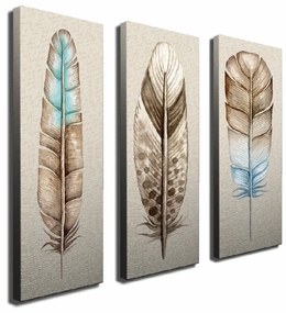 3-częściowy obraz na płótnie Feathers