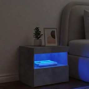 Nowoczesna szafka nocna z LED szarość betonu - Ateno
