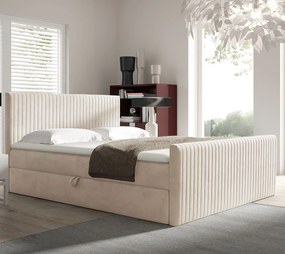 Beżowe pikowane łóżko kontynentalne 5 rozmiarów G1-G42