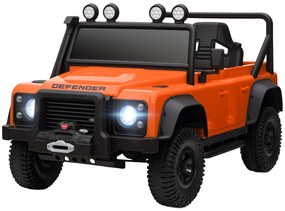 AIYAPLAY Elektryczny samochód dziecięcy, zasilany akumulatorem 12V, zdalne sterowanie, funkcja muzyczna, klakson, światła LED, pomarańczowy