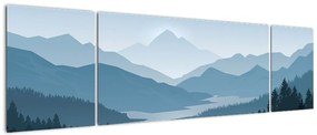 Obraz - Góry oczami grafika (170x50 cm)